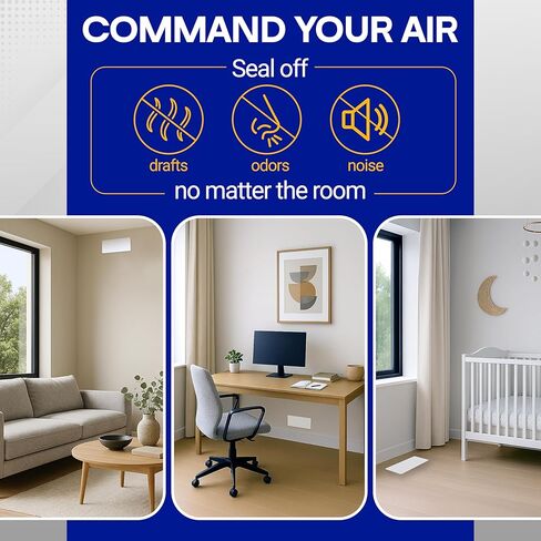 أغطية فتحات تهوية مغناطيسية SEAL360 (3 عبوات)، جيوب للختم الكامل، 5.5 بوصة × 12 بوصة (أبيض) لفتحات الأرضية أو الجدار أو السقف وسجلات الهواء، للمركبات الترفيهية وفتحات التدفئة والتهوية وتكييف الهواء المنزلية وفتحات التيار المتردد، فتحة التهوية غير متضمنة in Kuwait