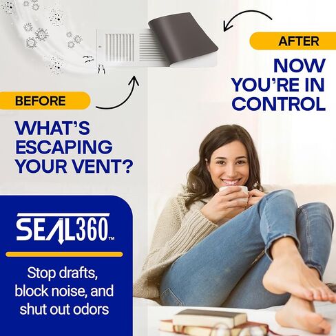 أغطية فتحات تهوية مغناطيسية SEAL360 (3 عبوات)، جيوب للختم الكامل، 5.5 بوصة × 12 بوصة (أبيض) لفتحات الأرضية أو الجدار أو السقف وسجلات الهواء، للمركبات الترفيهية وفتحات التدفئة والتهوية وتكييف الهواء المنزلية وفتحات التيار المتردد، فتحة التهوية غير متضمنة in Kuwait