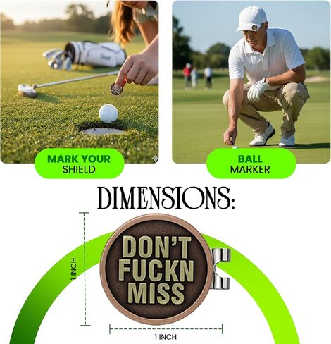 K9King Funny Golf Ball Marker with Magnetic Marker Hat Clip for Men Adult Humor Novelty Ball Markers with Funny Words Unique Golf Accessories Premium for Men or Women Golfers in Kuwait