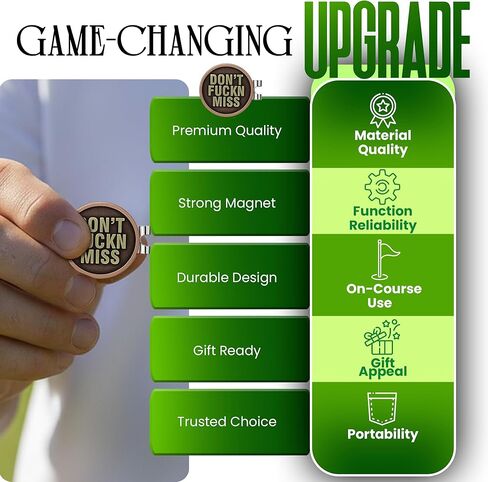 K9King Funny Golf Ball Marker with Magnetic Marker Hat Clip for Men Adult Humor Novelty Ball Markers with Funny Words Unique Golf Accessories Premium for Men or Women Golfers in Kuwait