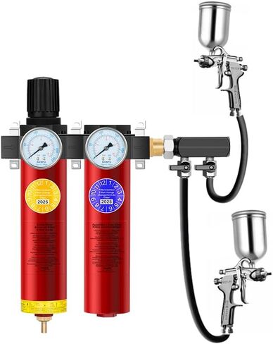 NANPU Z Series 2-Stage Air Filtration System - Sintered & Fine Filters, 1/2" NPT Inlet, 1/4" NPT Outlet Module, 0-230 psi Gauge, 127 CFM @ 6 bar, Metal Housing, Auto Drain (ZP106-D) in Saudi Arabia