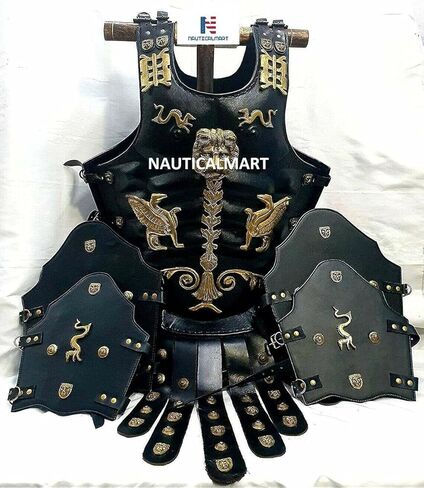 Medieval Roman Greek Leather Muscle Body Armor Leg & Arm Guard Set in Saudi Arabia
