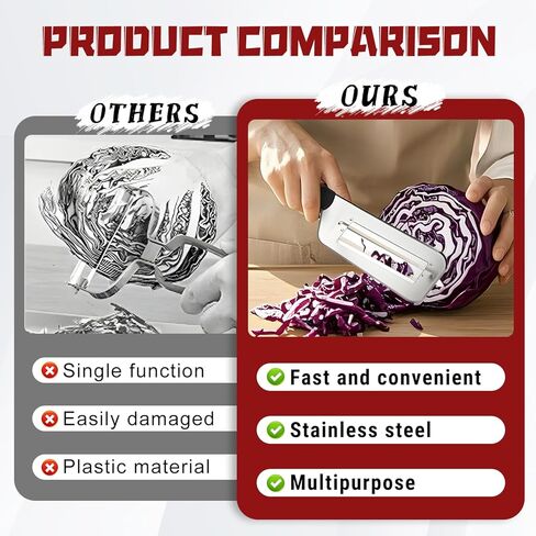 قطاعة خضروات متعددة الوظائف، قطاعة مزدوجة الطبقات من الفولاذ المقاوم للصدأ 2025، قطاعة تقطيع الملفوف، سكين تقطيع من الفولاذ المقاوم للصدأ، سكين تقطيع للخضروات، قطاعة خضروات من الفولاذ المقاوم للصدأ in Kuwait