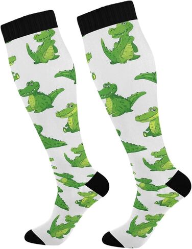 جوارب ضغط نسائية من Pigsaly Cartoon Crocodiles، جوارب رياضية من التمساح الأخضر، جوارب طويلة للركبة للجنسين، جوارب رياضية خارجية للجري والمشي لمسافات طويلة والسفر in Kuwait