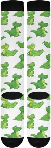 جوارب ضغط نسائية من Pigsaly Cartoon Crocodiles، جوارب رياضية من التمساح الأخضر، جوارب طويلة للركبة للجنسين، جوارب رياضية خارجية للجري والمشي لمسافات طويلة والسفر in Kuwait