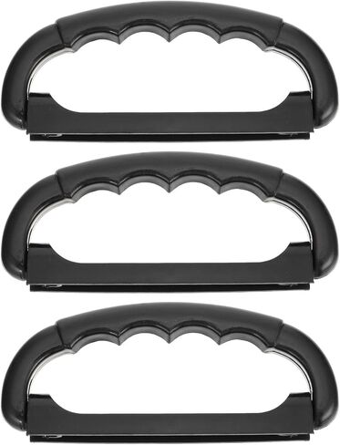 3pcs Foldable Plastic Lithium Battery Case Handles Hidden Solar Panel Knobs, Black Storage Carrying Accessories for Battery Boxes, 8kg Load Capacity in Saudi Arabia