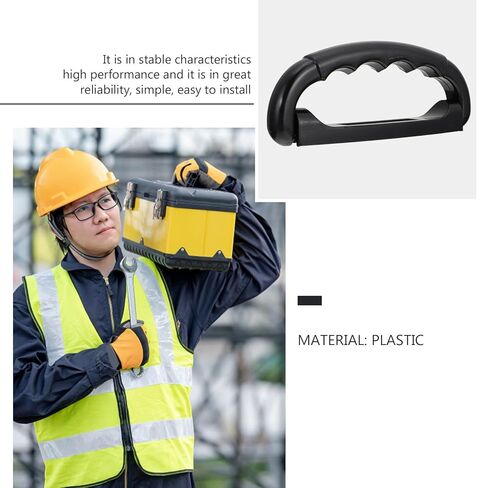 3pcs Foldable Plastic Lithium Battery Case Handles Hidden Solar Panel Knobs, Black Storage Carrying Accessories for Battery Boxes, 8kg Load Capacity in Saudi Arabia