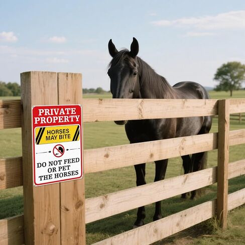 2 Pack Horses May Bite Do Not Feed Or Pet The Horses Sign Rust Free Aluminum 10 × 14 Inch Private Property Sign for Racecourses Barn Stable Ranch Arena Farm in Saudi Arabia