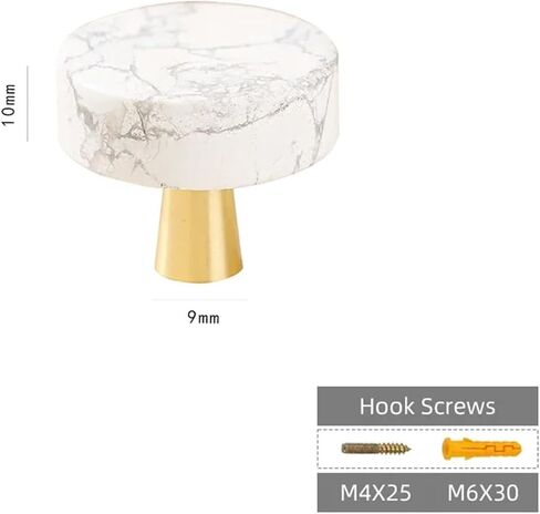 Brass Pull Handle Circular Furniture Hardware Kitchen Cabinet Drawer White 1Pcs(Crack-Hook) in Saudi Arabia