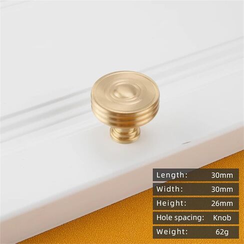 Solid Brass Retro Gold Pull Furniture Hardware Kitchen Single Hole Handles 1Pcs(3-L-30mm) in Saudi Arabia