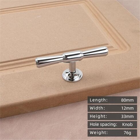 Solid Brass Chromium Silver Handle Kitchen Cabinet Simple Drawer Long 1Pcs(20-80mm-T) in Saudi Arabia