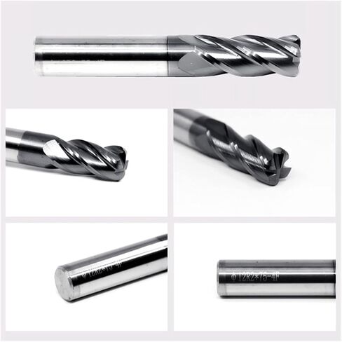 مطحنة نهاية من الكربيد زاوية مستديرة مطلية بالتيتانيوم R0.5 HRC 50° 4 مزامير من الفولاذ التنغستن أدوات قطع الطحن 4 مم - 12 مم أداة قطع مخرطة CNC (D10.0xR0.5xD10xL75) in Kuwait