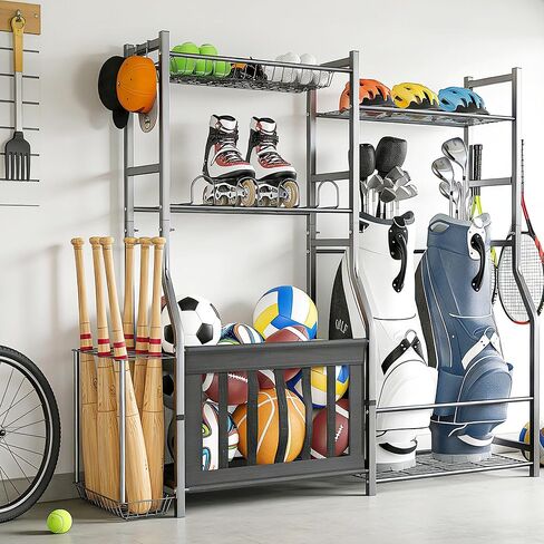 حامل حقائب الجولف من توراك مع مساحة تخزين للكرة، ومنظم للمعدات الرياضية للجراج ذو سعة كبيرة، وتخزين الألعاب في الأماكن المغلقة in Kuwait