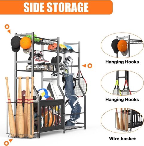 حامل حقائب الجولف من توراك مع مساحة تخزين للكرة، ومنظم للمعدات الرياضية للجراج ذو سعة كبيرة، وتخزين الألعاب في الأماكن المغلقة in Kuwait
