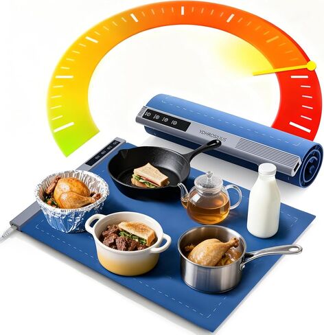 Warming Mat for Food,Food Warming Mat,2 Pack Electric Food Warmer Mat with Graphene Heating Tech, 3 Temperature Settings & 15 Timer Modes, Child Safety Lock, Silicone Heating Pad for Buffets Party in Saudi Arabia