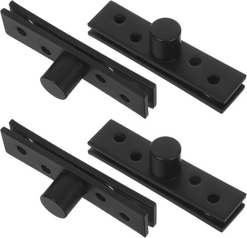 4pcs Stainless Steel Invisible Pivot Door Hinges with 360° Silent Rotating Hidden Centre Shaft, Black Small Size Concealed Hardware for Wood Doors and Windows in Saudi Arabia
