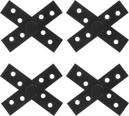 INOOMP 4pcs Stainless Steel Hidden Door Pivot Hinges with 360° Rotation, Black Center Shaft Small Size Invisible Pivot Hinge Set for Wood Doors and Cabinets in Saudi Arabia