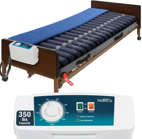 Low Air Loss Alternating Pressure Mattress - Cell On Cell Base - Pressure Mattress for Bed Sores with Silent Air Pump - Hospital Bed for Stages I-III - 36" x 80" x 8" in Saudi Arabia