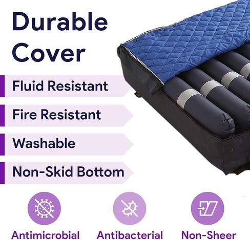 Low Air Loss Alternating Pressure Mattress - Cell On Cell Base - Pressure Mattress for Bed Sores with Silent Air Pump - Hospital Bed for Stages I-III - 36" x 80" x 8" in Saudi Arabia