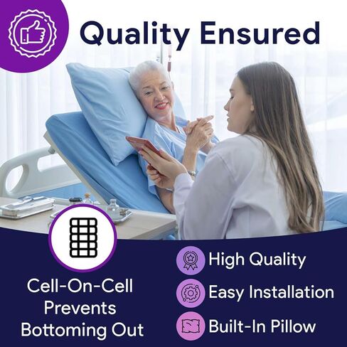 Low Air Loss Alternating Pressure Mattress - Cell On Cell Base - Pressure Mattress for Bed Sores with Silent Air Pump - Hospital Bed for Stages I-III - 36" x 80" x 8" in Saudi Arabia