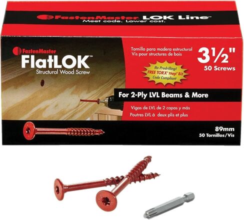 FastenMaster Flatlok No. 14 x 3-1/2 in. L #40 Torx Tap Flat Head Epoxy Carbon Steel Wood Screws in Saudi Arabia