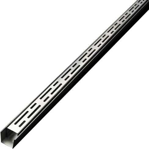 Stainless Steel Balcony Small Drain System Kit, U-Shaped Ditch Drainage Channel Grate Sidewalk, Courtyard Metal Floor Trench with Caps Length 39.4in(39.4X3.9X1.2IN) (Silv in Saudi Arabia