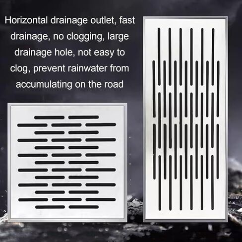 Stainless Steel Drain Grate Covers with Frame, Channel Drainage Sewer Grates Well Cover Drain, Catch Basin Storm Drain Grate, Yard Decor Driveway Garten Trench Drain Kit(20x30x3CM) in Saudi Arabia