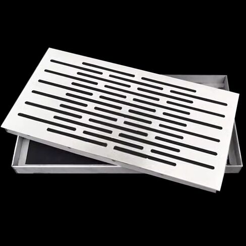 Stainless Steel Drain Grate Covers with Frame, Channel Drainage Sewer Grates Well Cover Drain, Catch Basin Storm Drain Grate, Yard Decor Driveway Garten Trench Drain Kit(20x30x3CM) in Saudi Arabia