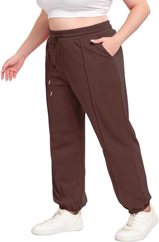 Moon Wood Plus Size Sweatpants Women High Waisted Loose Baggy Lounge Trousers Casual Pants Workout Joggers with Pockets in Saudi Arabia