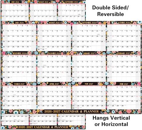 Dry Erase Calendar 2024-2025 - JUL.2024 - DEC. 2025, 2024-2025 Yearly Wall Calendar, 34.8" x 22.9",2024-2025 Drase Wall Calendar with Thick Paper,Vertical/Horizontal in Kuwait