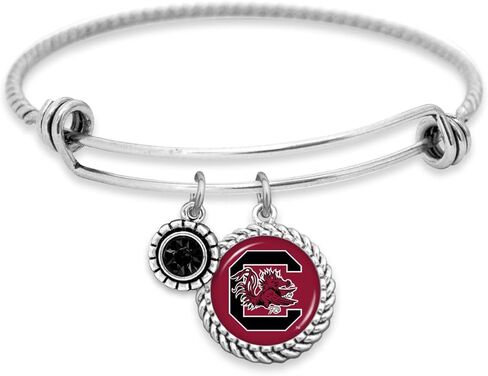 From the Heart South Carolina Gamecocks Olivia Bracelet Silver Twisted Wire Jewelry Gift USC in Saudi Arabia