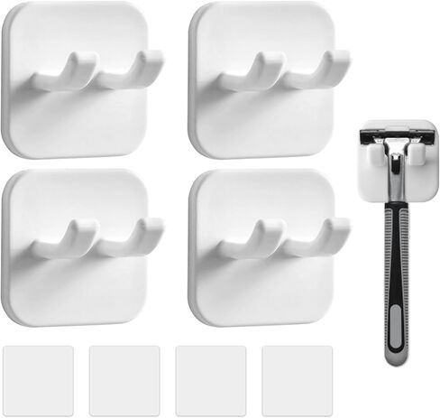 4 Pcs Gold Razor Loofah Holder for Shower Self Adhesive Waterproof Shaver Hooks Waterproof for wall Metal Heavy Duty Utility Storage Hanger Hooks Holder for Towels Accessories Kitchen Bathroom (Gold) in Kuwait