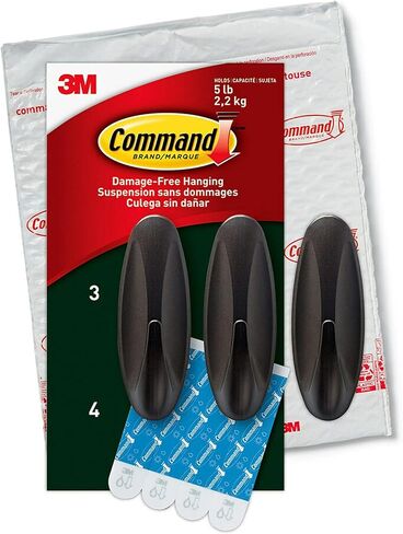 Command Outdoor Large Hooks, Bronze, Holds up to 5 lbs, 6-Hooks, 8-Strips, Damage Free Hanging Wall Hooks for Hanging Outdoor Wall Decor with Weather in Saudi Arabia