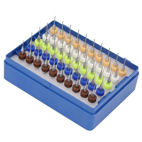50Pcs PCB Micro Drill Bits Set 0.5-0.9mm Carbide Micro Drill PCB Print Circuit Board Flute CNC Router Bits Set for Rough Stone Print Circuit Board Jewelry Engraving in Saudi Arabia