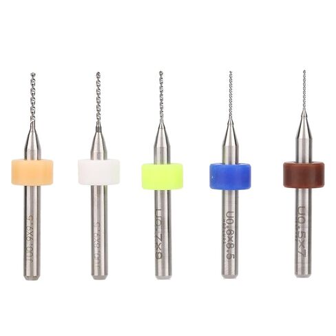 50Pcs PCB Micro Drill Bits Set 0.5-0.9mm Carbide Micro Drill PCB Print Circuit Board Flute CNC Router Bits Set for Rough Stone Print Circuit Board Jewelry Engraving in Saudi Arabia