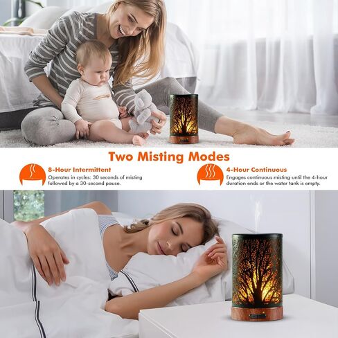 Aromatherapy Essential Oil Diffuser for Home - 100ml Black Ultrasonic Diffuser with Dynamic Flame Light, Metal Cool Mist Aroma Diffuser for Essential Oils & Auto Shut-Off Protection in Saudi Arabia