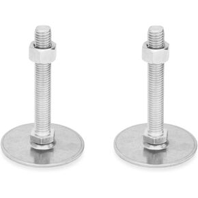 أقدام قابلة للتعديل من الفولاذ المقاوم للصدأ من Ganter Normelemente - GN 41-40-M10-50-D0-SK | قطر القدم 40 مم، فضي، خيط d2: M10X50 in Kuwait