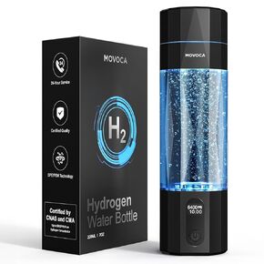 زجاجة مياه هيدروجين مطورة من MOVOCA، مولد مياه هيدروجين يصل إلى 6400PPB - تقنية SPE PEM، آلة مياه مائية من البولي كربونات بدرجة الطعام 7 أونصة، هدايا الرعاية الصحية للزوج والزوجة والأسرة والأصدقاء والسفر in Kuwait