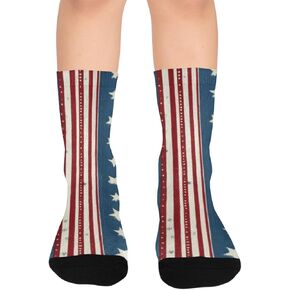 Star Stripe Pattern Hiking Socks - Toddler Boys & Girls Warm Thick Thermal Winter Crew Socks for School, Daily Wear & Outdoor Activities in Kuwait
