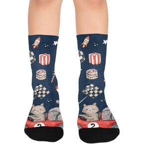 Checkered Race Design Hiking Socks - Toddler Boys & Girls Warm Thick Thermal Winter Crew Socks for School, Daily Wear & Outdoor Activities in Kuwait