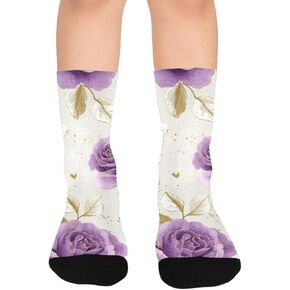 Spring Purple Heart Design Hiking Socks - Toddler Boys & Girls Warm Thick Thermal Winter Crew Socks for School, Daily Wear & Outdoor Activities in Kuwait