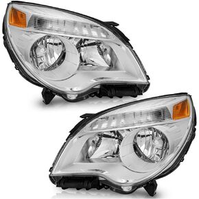 Headlight Assembly Compatible with 2010-2015 Chevy Equinox LT/LS,Halogen Headlamp for Chevrolet Equinox 2010 2011 2012 2013 2014 2015 Replacement Driver Passenger Side Black Housing Amber Reflector in Kuwait