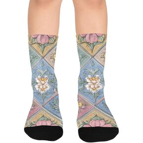 جوارب ملونة بنمط الأزهار للتنزه سيرًا على الأقدام - جوارب شتوية حرارية سميكة دافئة للأولاد والبنات الصغار للمدرسة، والارتداء اليومي والأنشطة الخارجية in Kuwait