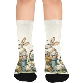 Spring Bunny Egg Design Hiking Socks - Toddler Boys & Girls Warm Thick Thermal Winter Crew Socks for School, Daily Wear & Outdoor Activities in Kuwait