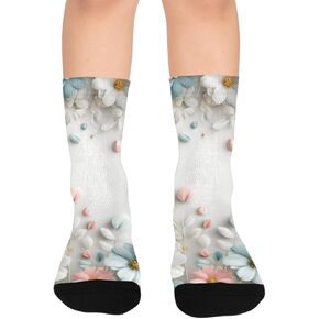 جوارب بيضاء للمشي لمسافات طويلة على شكل أذن أرنب عيد الفصح - جوارب شتوية حرارية سميكة دافئة للأولاد والبنات للمدرسة، والارتداء اليومي والأنشطة الخارجية in Kuwait