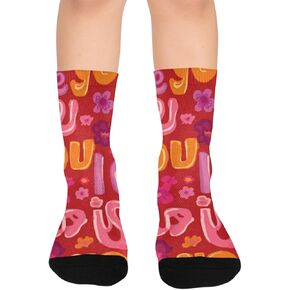 جوارب المشي لمسافات طويلة الفنية - جوارب شتوية حرارية سميكة دافئة للأولاد والبنات الصغار للمدرسة، والارتداء اليومي والأنشطة الخارجية in Kuwait