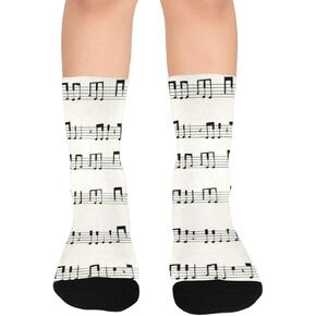 Piano Note Pattern Beige Hiking Socks - Toddler Boys & Girls Warm Thick Thermal Winter Crew Socks for School, Daily Wear & Outdoor Activities in Kuwait