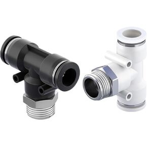 Pneumatic Quick Connector PB4-M5/T Type Tee Positive Thread 6-01/8-01/10-03 12/04 1Pcs(白色PB8-02) in Kuwait