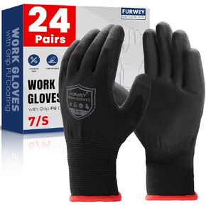 قفازات العمل الآمنة من FURWEY - 12/36 زوجًا، قفاز مطلي بالنيتريل من الفوم الدقيق، قفازات نايلون محبوكة بدون خياطة للرجال والنساء (S-XL) in Kuwait