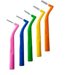 30pcs, Angled L-Shaped, Interdental Brushes, Mixed Sizes, Mixed Colors in Kuwait